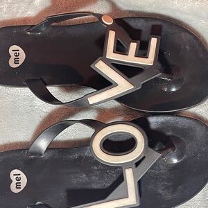 Melissa Beige and Black Sandals